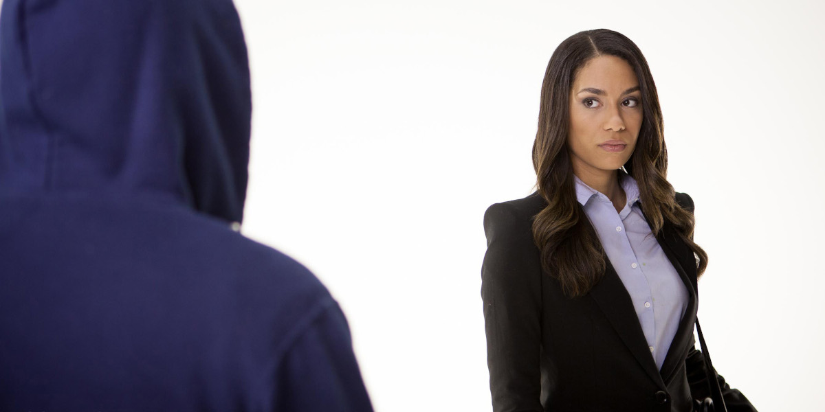 A woman in condition yellow