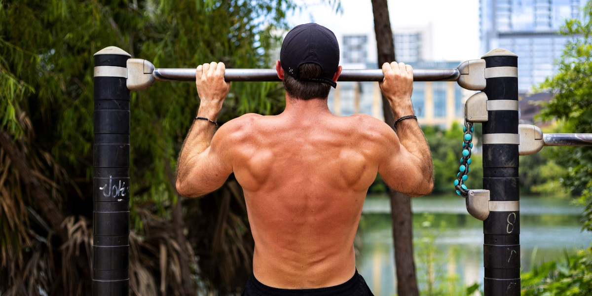A man doing pull-ups