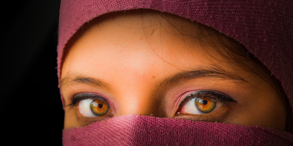 A woman with beautiful eyes wearing a hijab